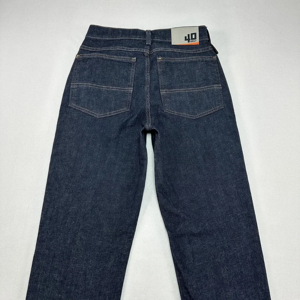 40 Grit Jeans Mens 28x32 Blue Standard Fit Straight Dark Wash Stretch Denim Work